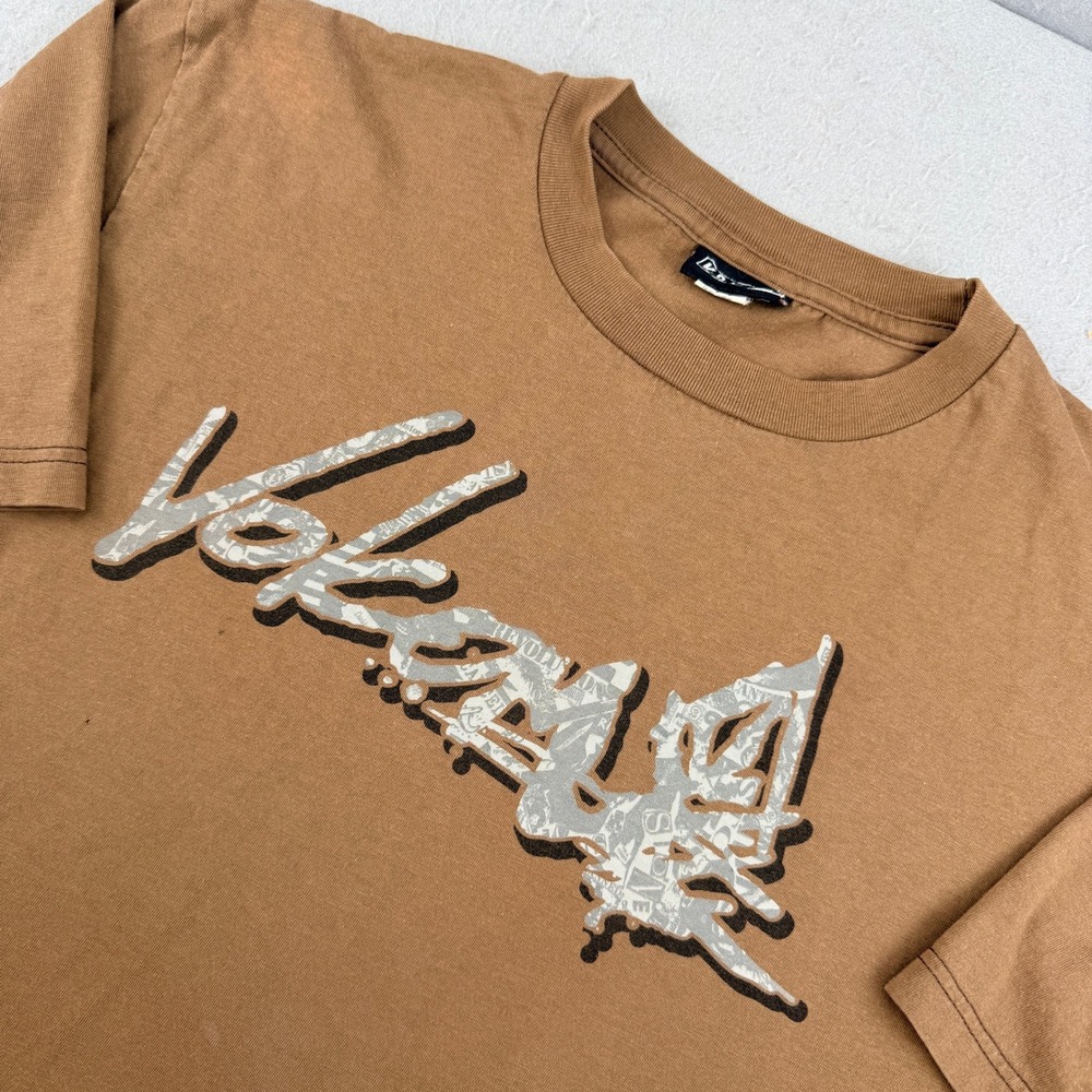 Vintage Volcom Stone T-Shirt Brown Y2K Skateboarding Graphic Tee Men's Medium